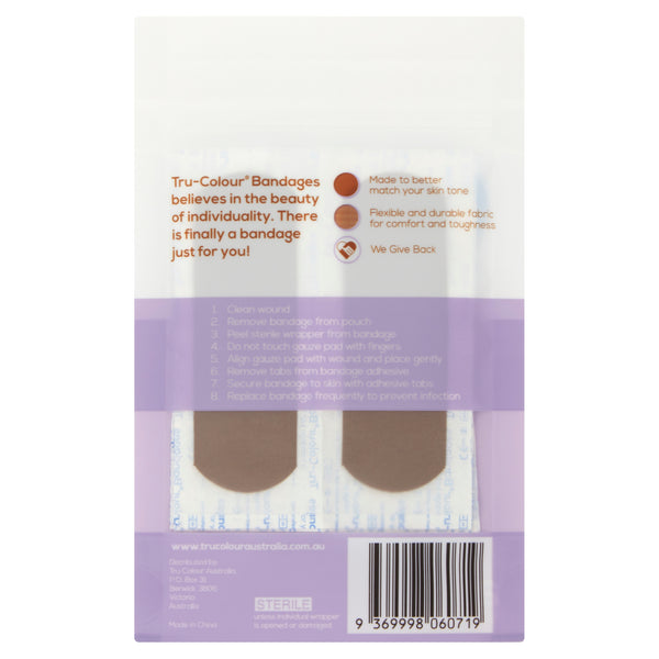 Tru-Colour Skin Tone Bandages: Dark Brown ( Purple Bag) - Tru Colour Bandages Australia Skin Tone Bandages