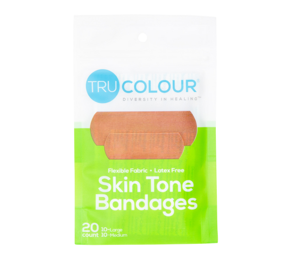 Tru-Colour Skin Tone Bandages: Olive-Moderate Brown (Green Bag) - Tru Colour Bandages Australia Skin Tone Bandages